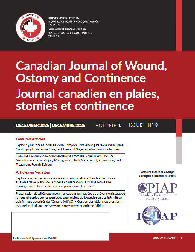 					View Vol. 1 No. 3 (2025): Canadian Journal of Wound, Ostomy and Continence
				